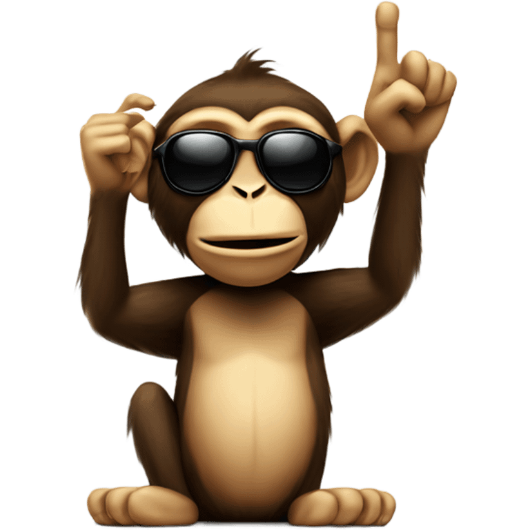 monkey with shades and a middle finger up emoji