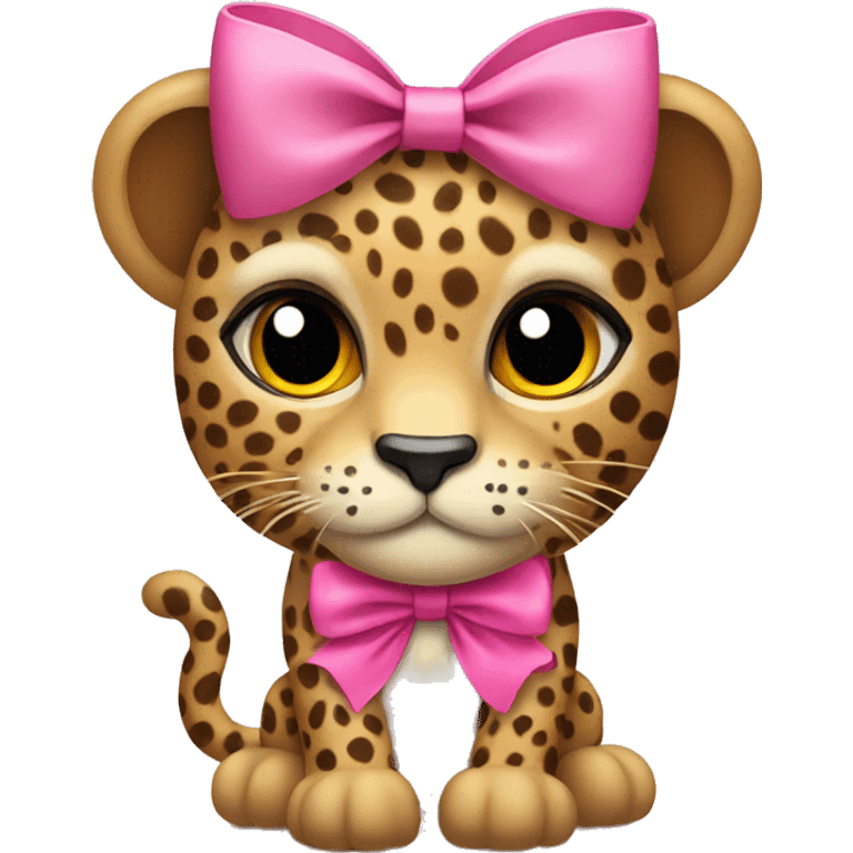 leopard with pink bow emoji