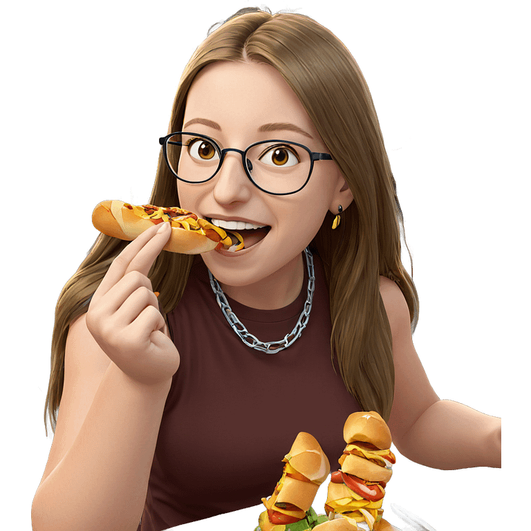 girl enjoying outdoor meal emoji