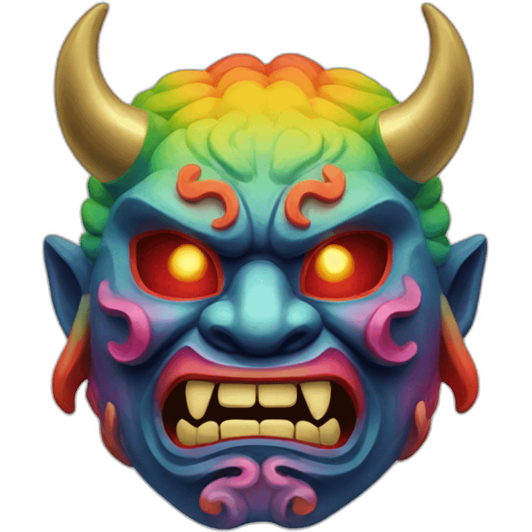 rainbow japanese oni mask emoji