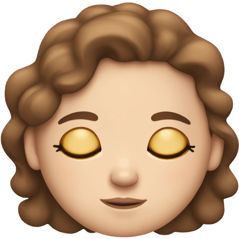 White girl with frekles Brown hair sleeping  emoji