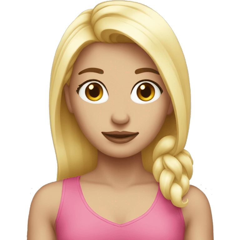 Pink heart blond hair emoji