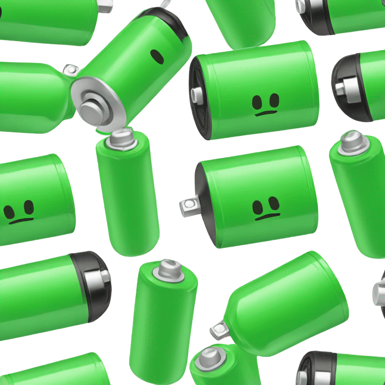 Green happy car battery  emoji