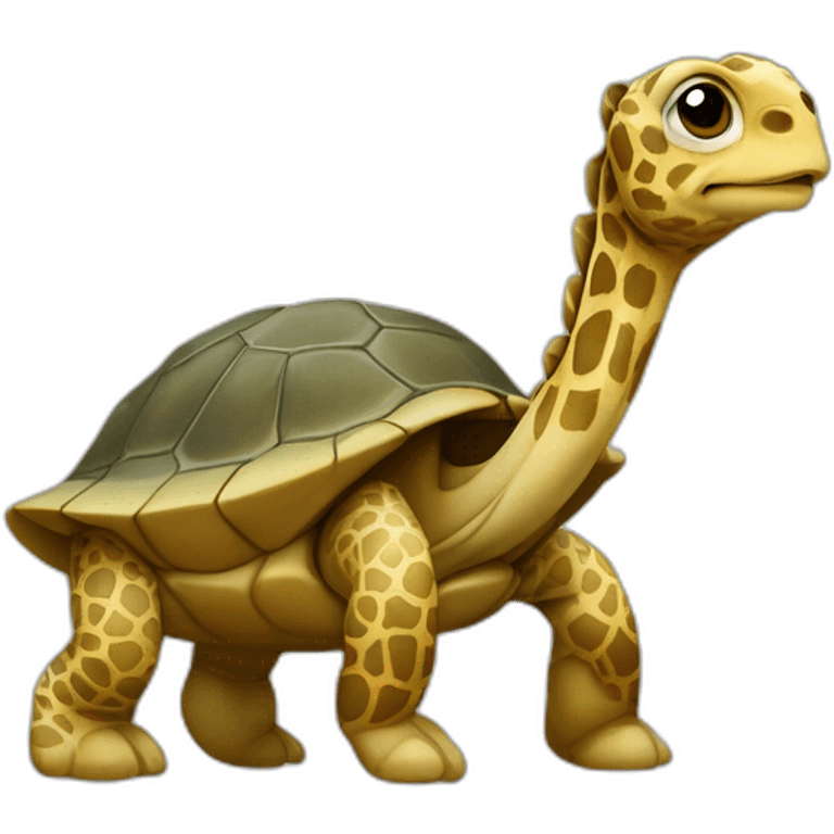 Une tortue sous une girafe emoji