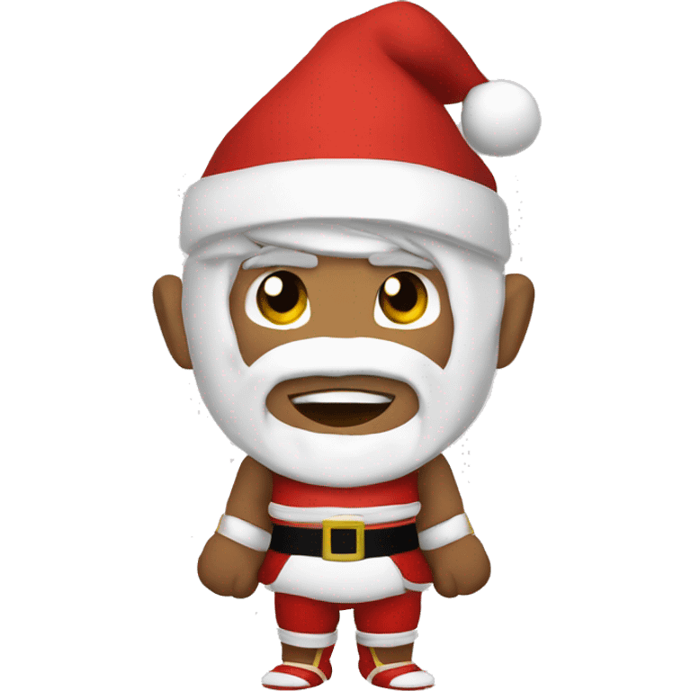 White Muay Thai fighter dressed as Santa  emoji