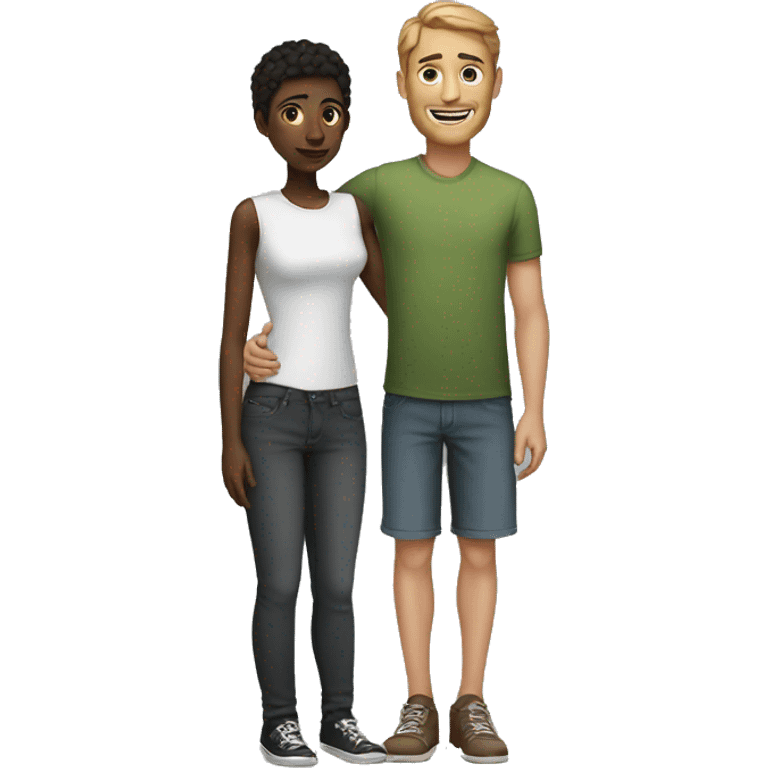 tall guy with short girl  emoji