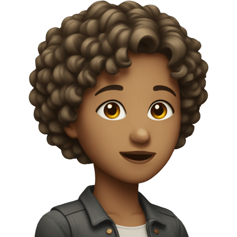 Girl with short curly hair  emoji