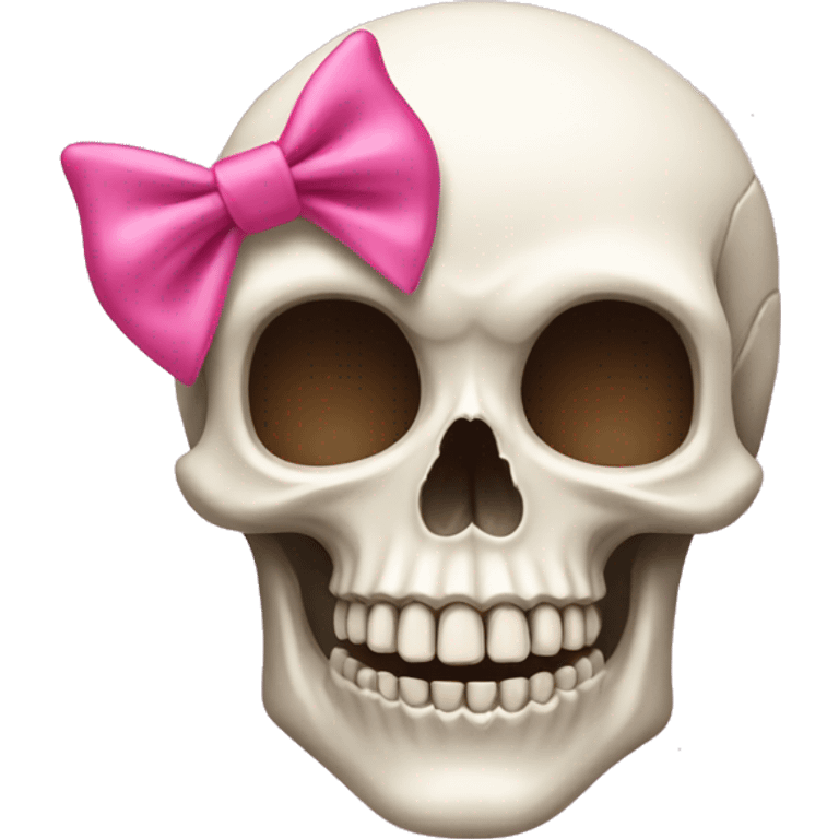 Skull with pink bow emoji