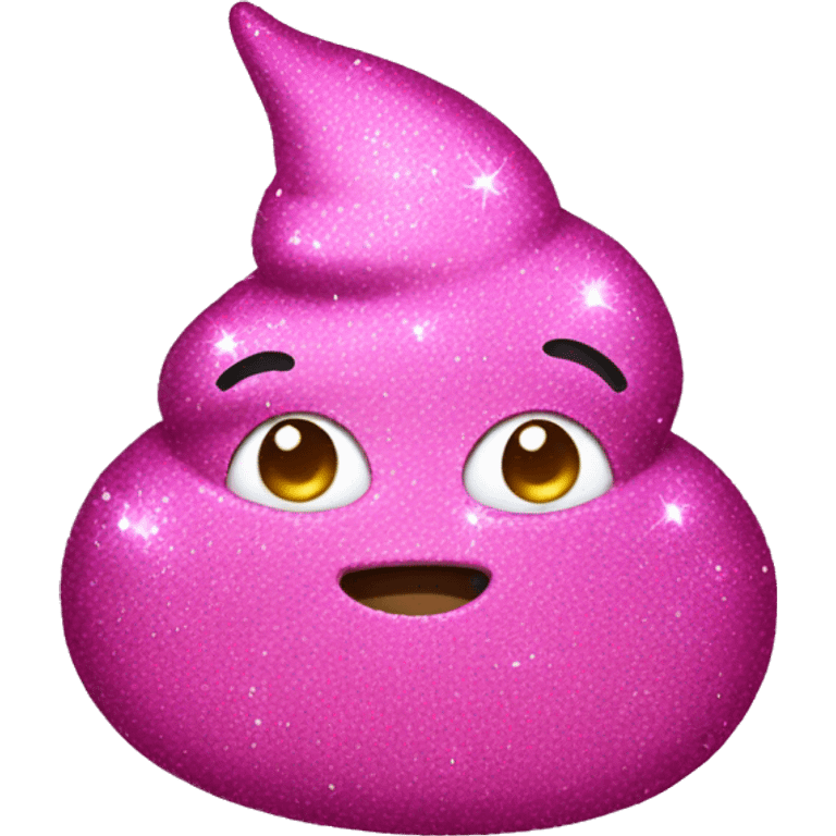 Pink sparkly poop emoji