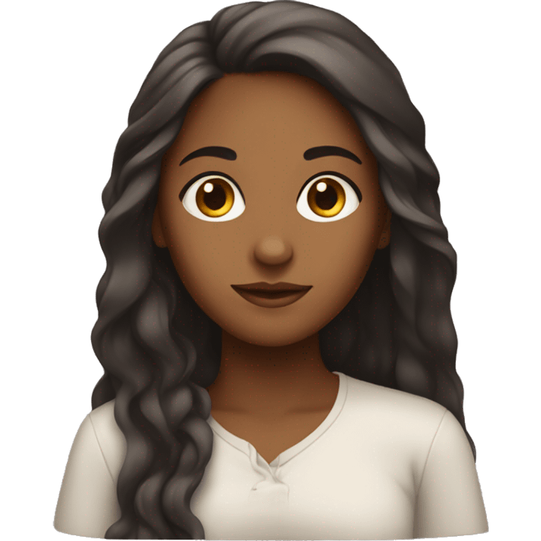 Brown girl with long hair emoji