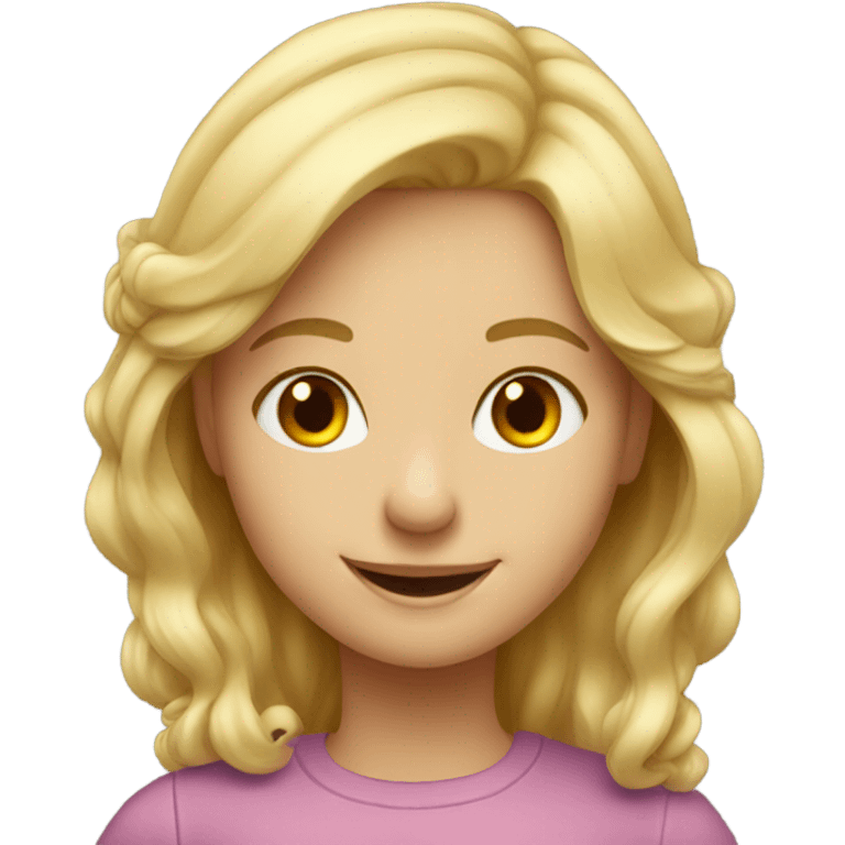 smiling blonde girl portrait emoji