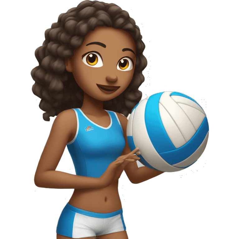 Extremely pretty girl playing volleyball emoji