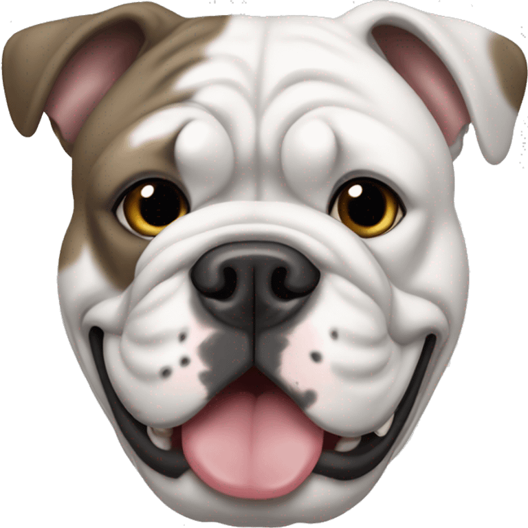 Grey and white English bulldog  emoji