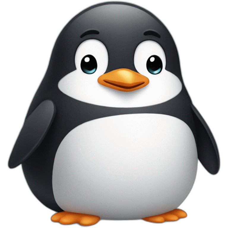 Sad fluffy penguin emoji