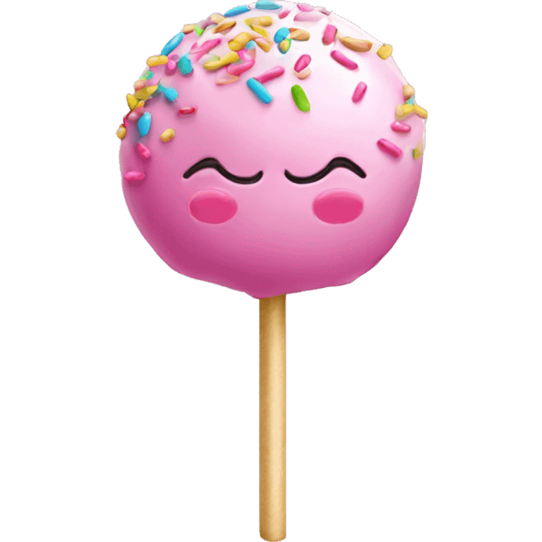 Pink cake pop with sprinkles plain emoji