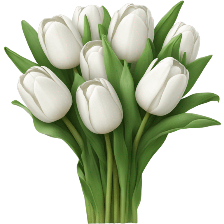 white tulip bouquet  emoji