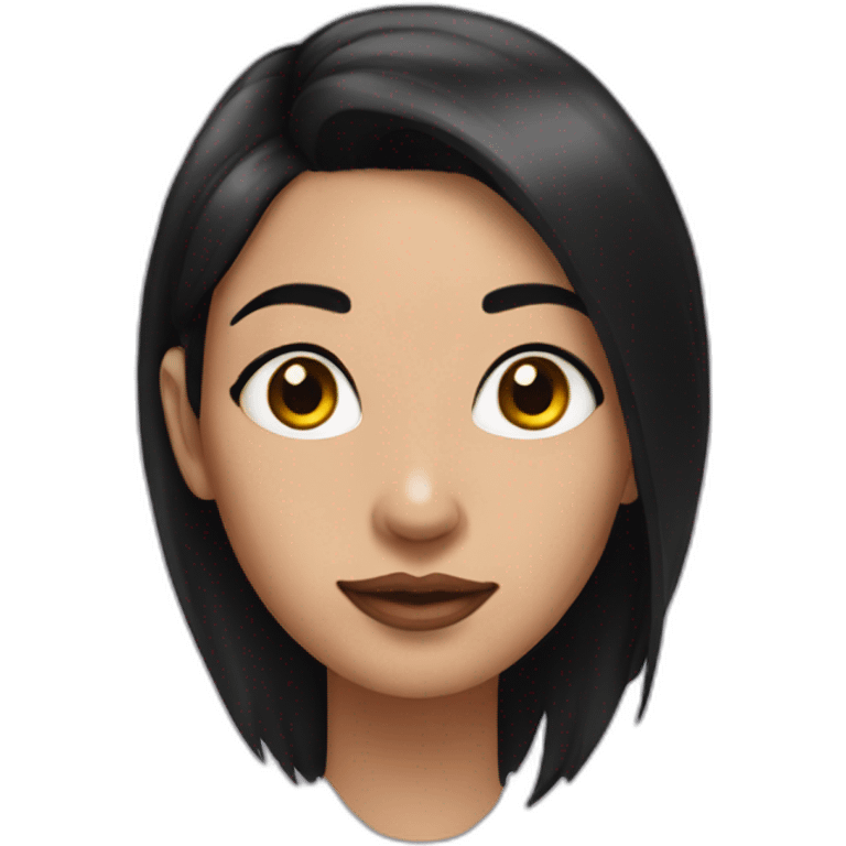 youg woman with black hairs, noze and ears piercing emoji