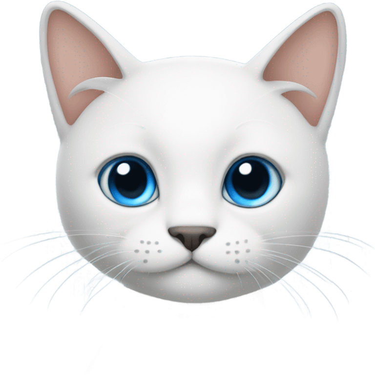 Un gato ojos azules con manchas en su cuerpo blanco emoji