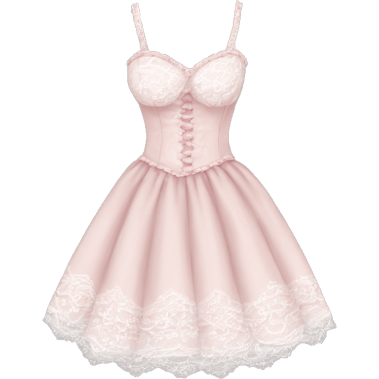 coquette dress, light pink cloth and white lace emoji