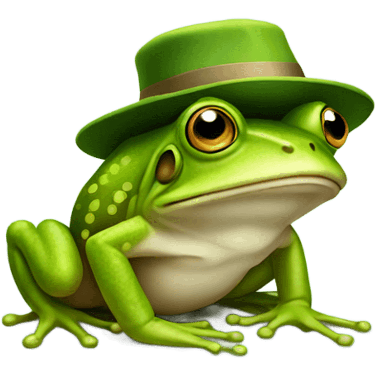 Frog with a hat emoji