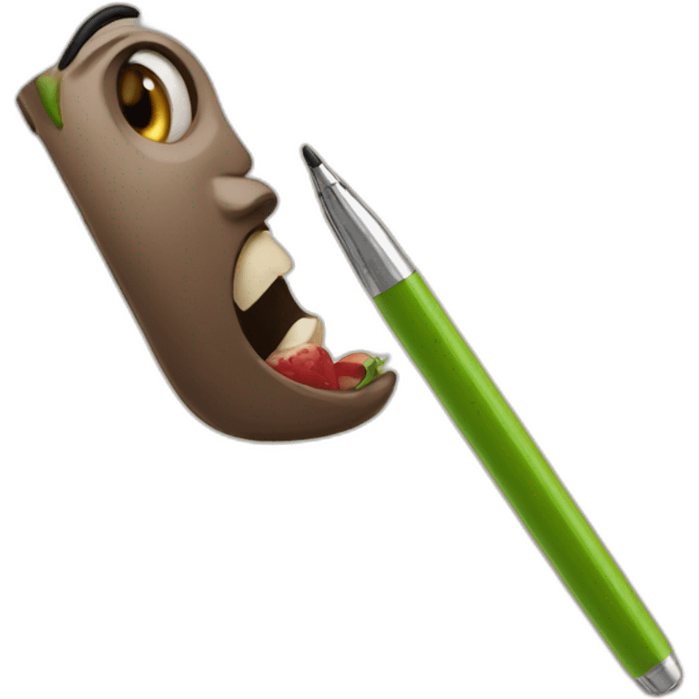 the negro eats a pen emoji