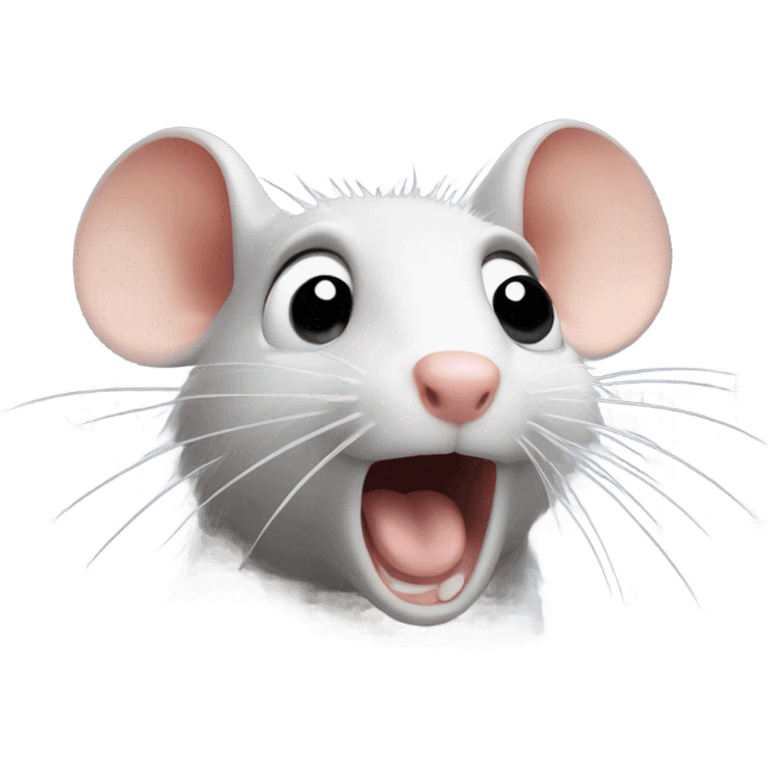 a shocked rat puts its hand in front of its mouth emoji