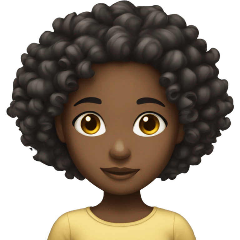 beautiful black girl child with curly hair  emoji