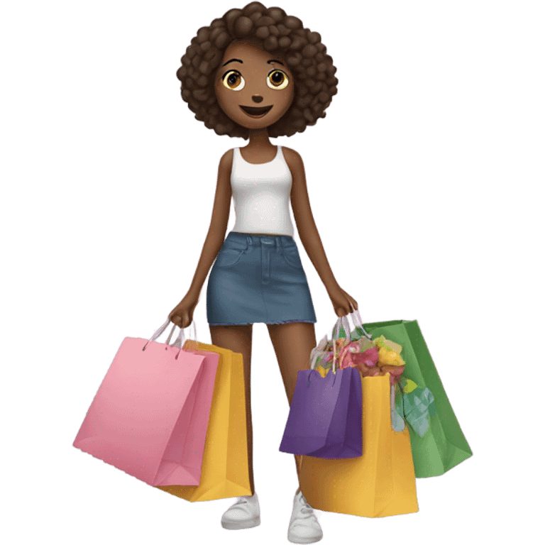 girl with shopping bags emoji