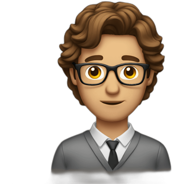 brown-haired man wearing glasses who can't get a key into a lock emoji