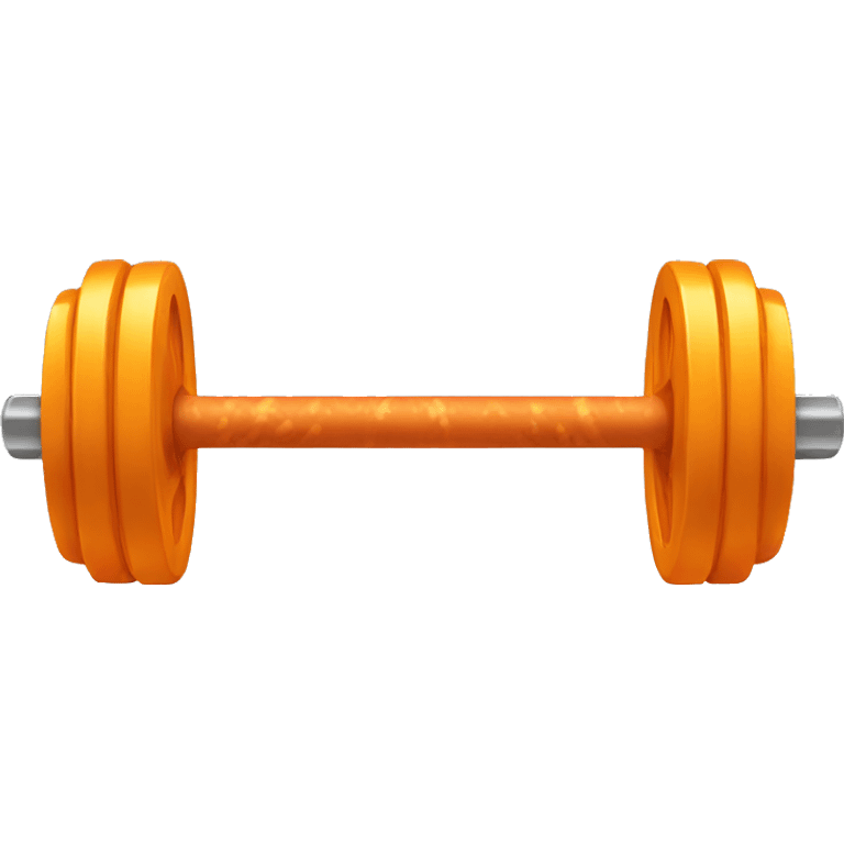 One front view of a Olympic Barbell with cheetos instead weight disks emoji