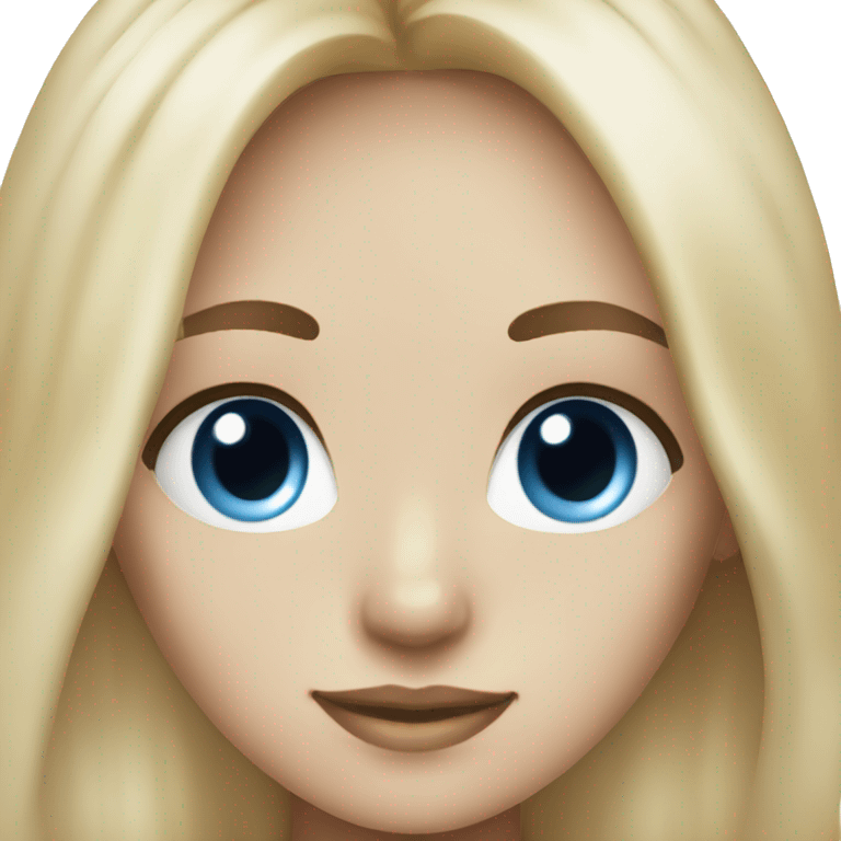 Female light blue eyes blonde an blue hair ombre emoji