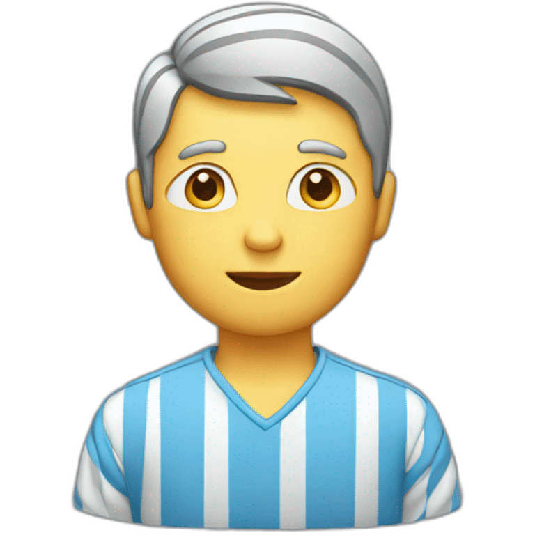 man with striped shirt with laptop emoji