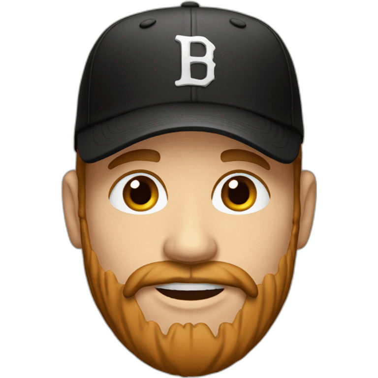 white man face with a brown beard and a black baseball hat emoji