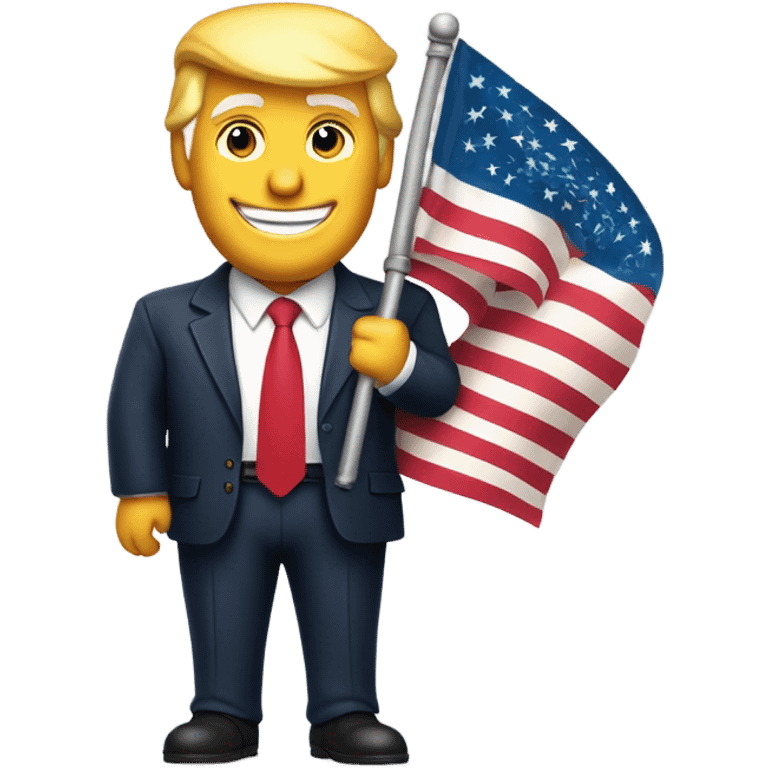 Donald trump holding a flag emoji