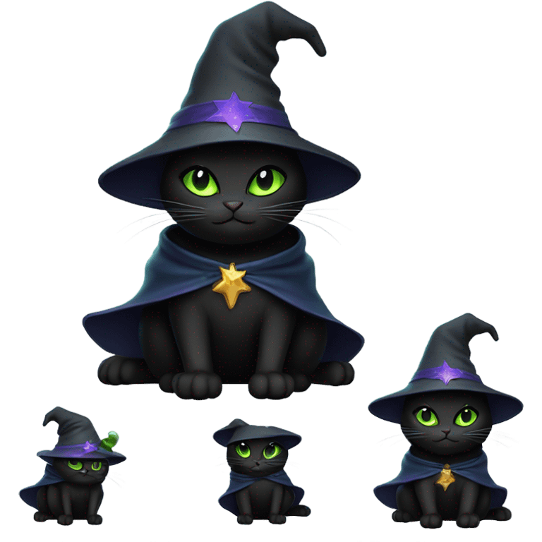 Black cat wizard emoji