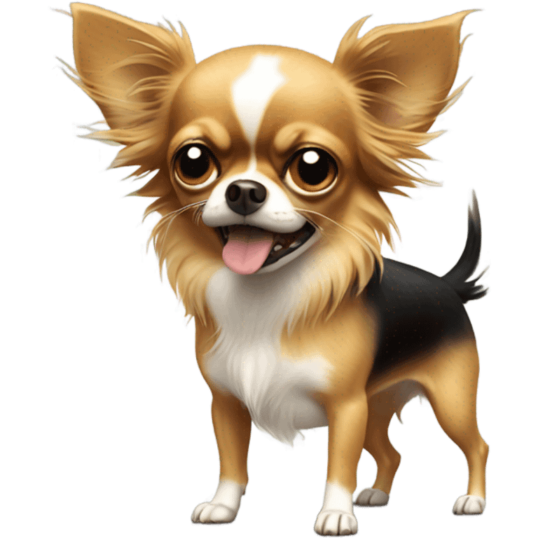 rude chihuahua with long hair emoji