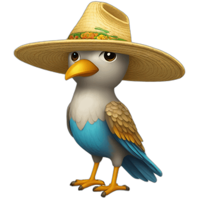 Un pájaro con sombrero de copa  emoji