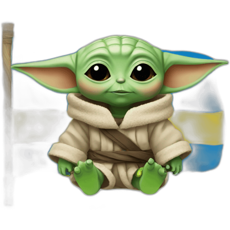 baby yoda  Ukraine flag emoji