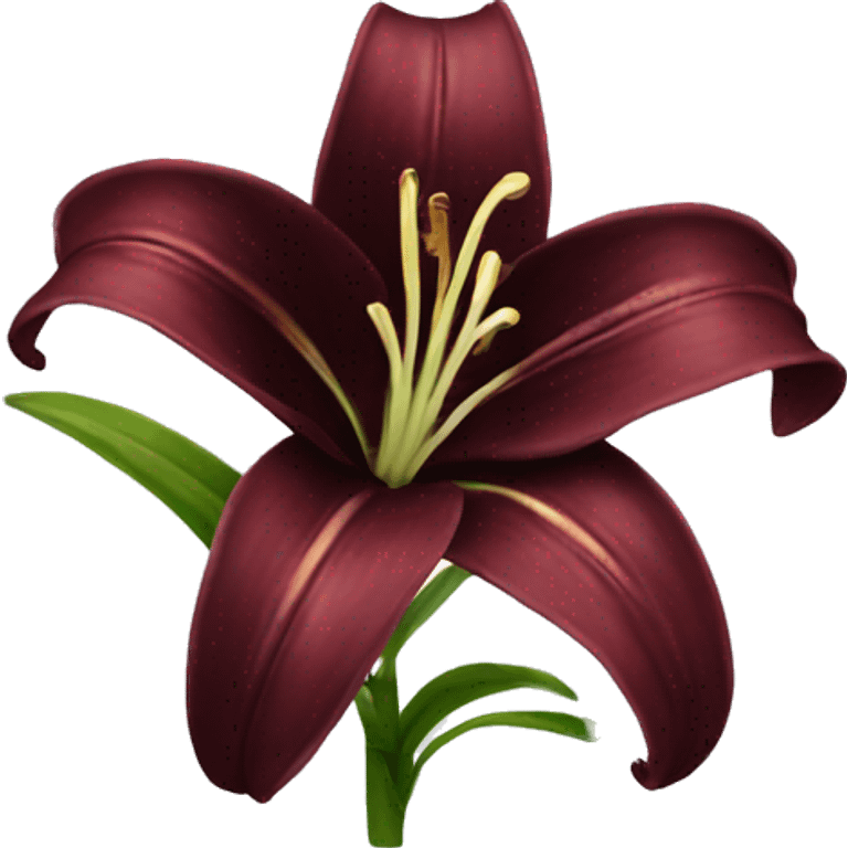 realistic burgundy lily emoji