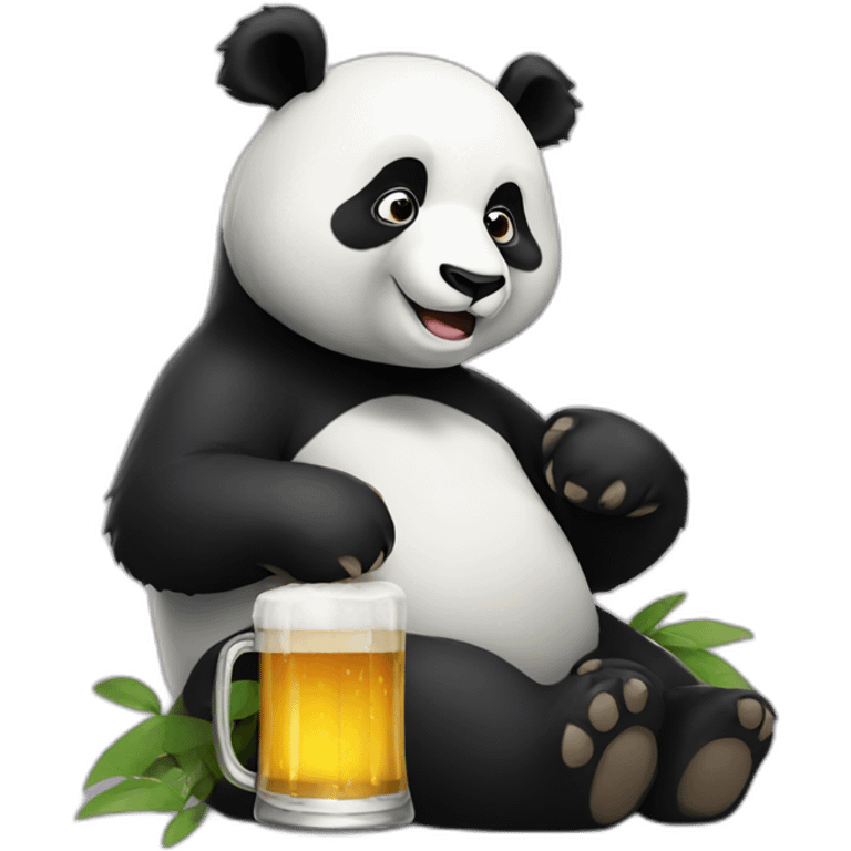 Panda drinking a beer emoji