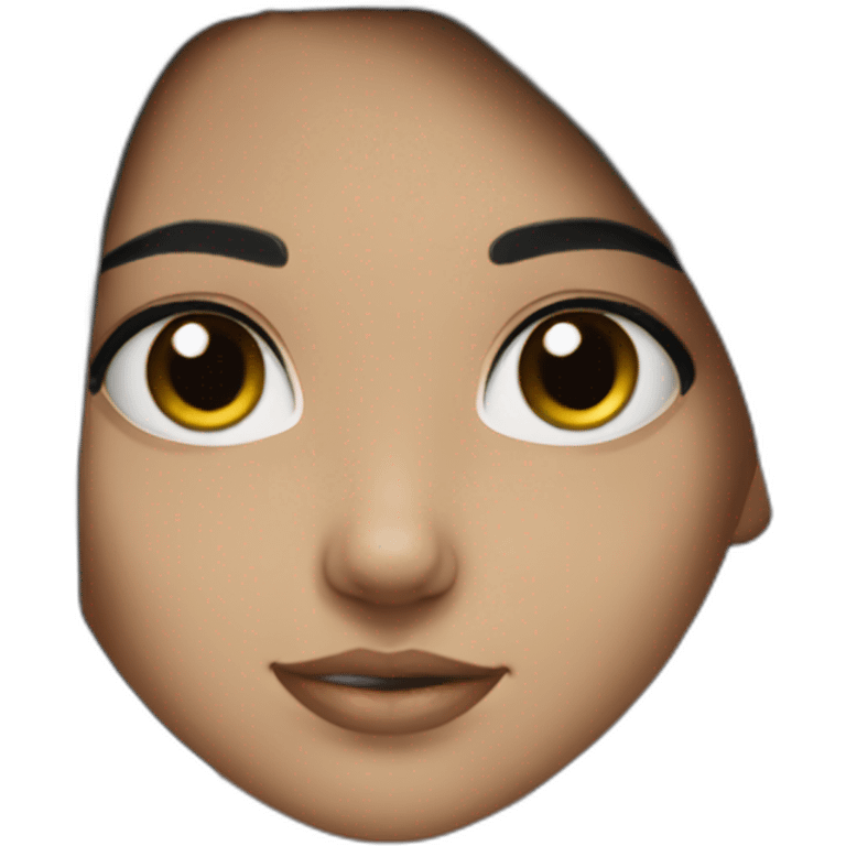 Cute girl white black eyes black hair  emoji