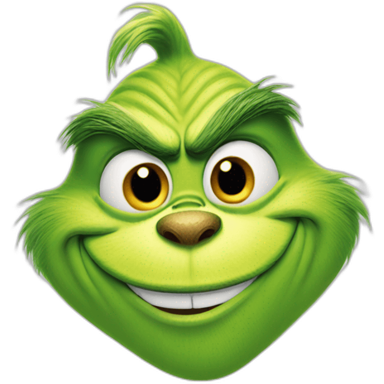 The Grinch grinning emoji