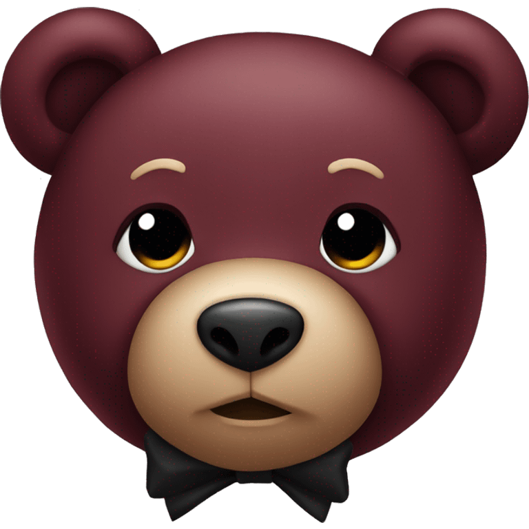 maroon teddy bear with black bow emoji