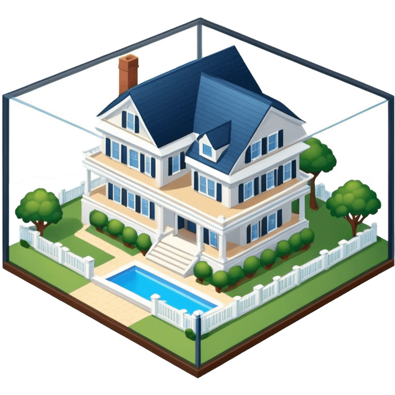 Isometric hamptons mansion emoji