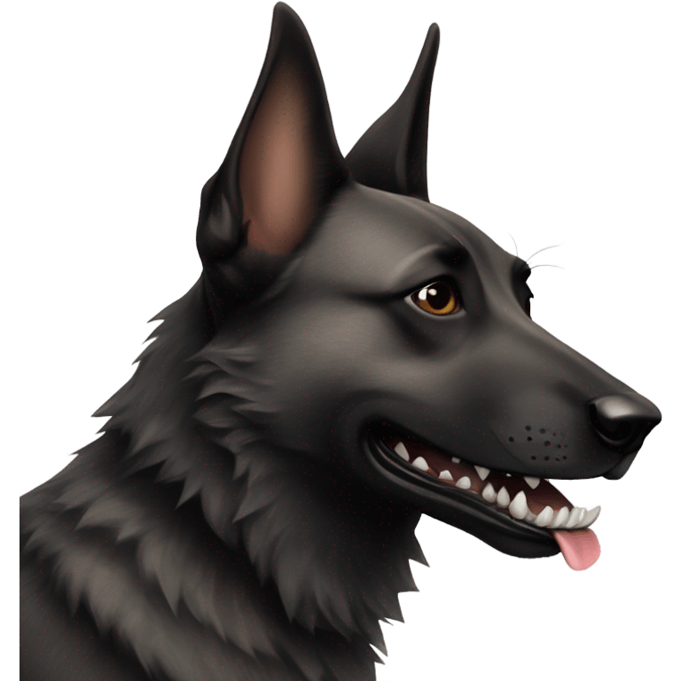 Dutch shepherd with shark teeth emoji