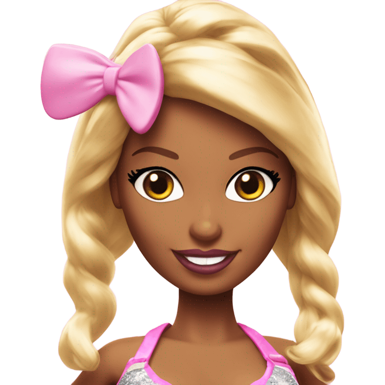 Blonde Go-go dancer Enid Sinclair Barbie,  wearing bunny ears  emoji