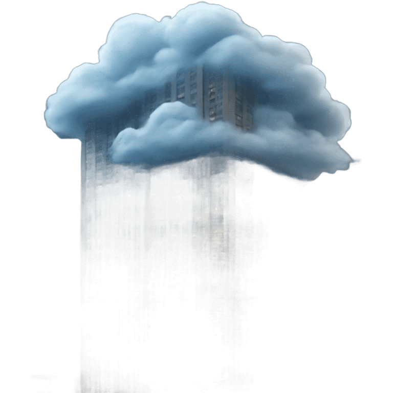 Skyscraper with thunderclouds emoji