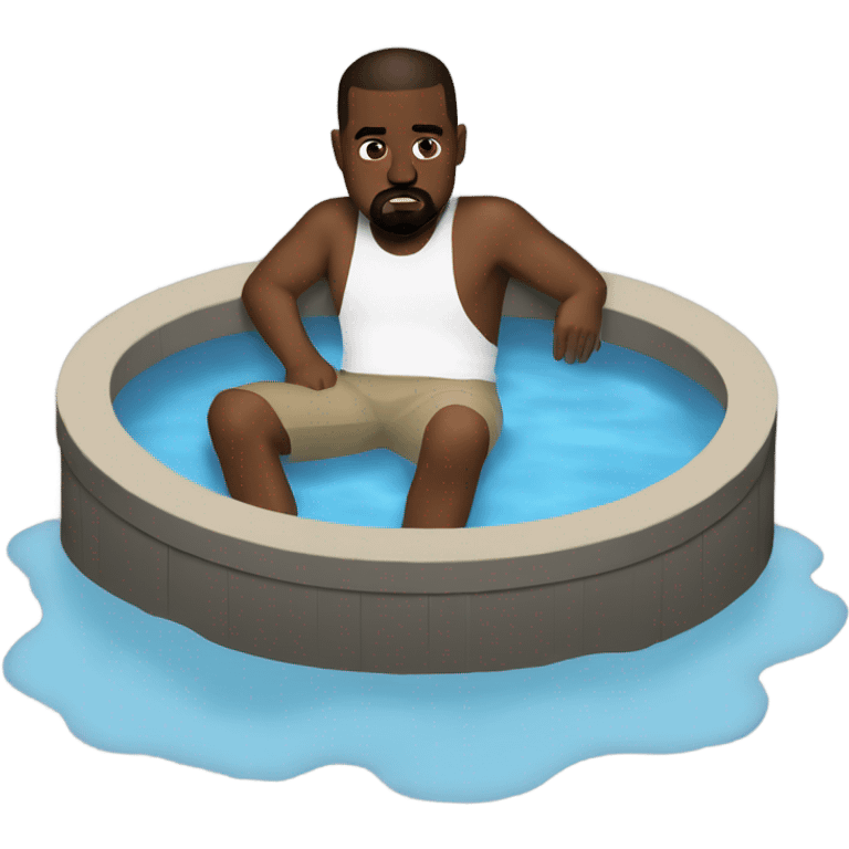 kanye west sitting in a hot tub  emoji