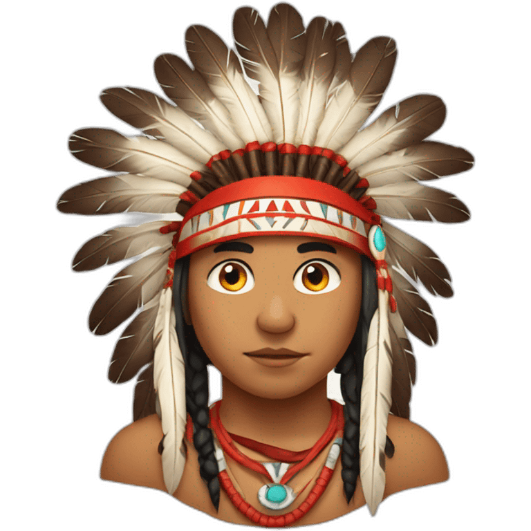 Red indian with headgear emoji