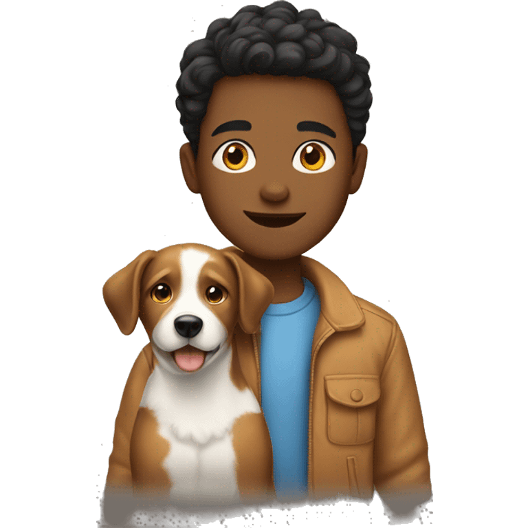 Boy with dog emoji